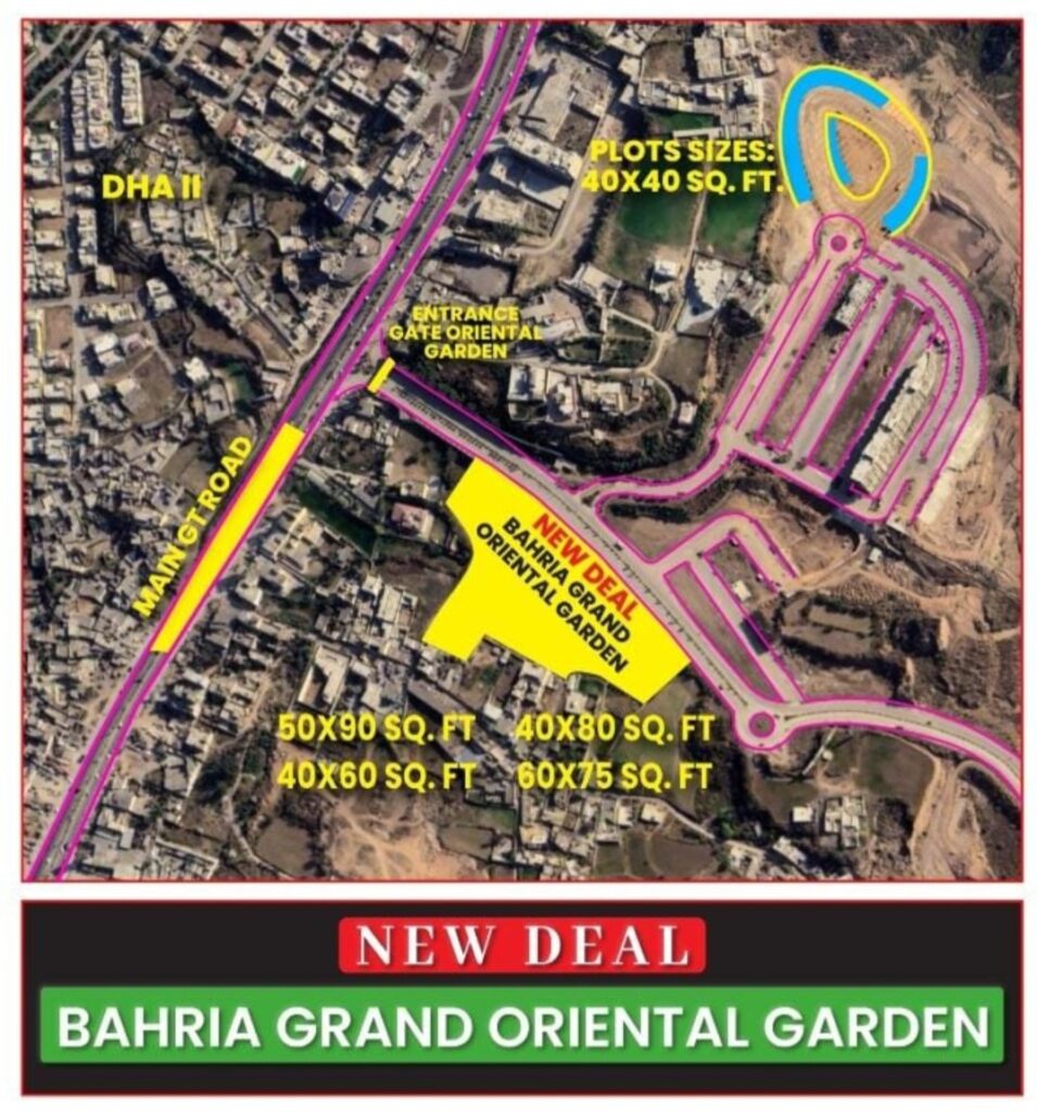 Explore the newest development in Bahria Town, Rawalpindi with Bahria Grand Oriental Garden's new deal.