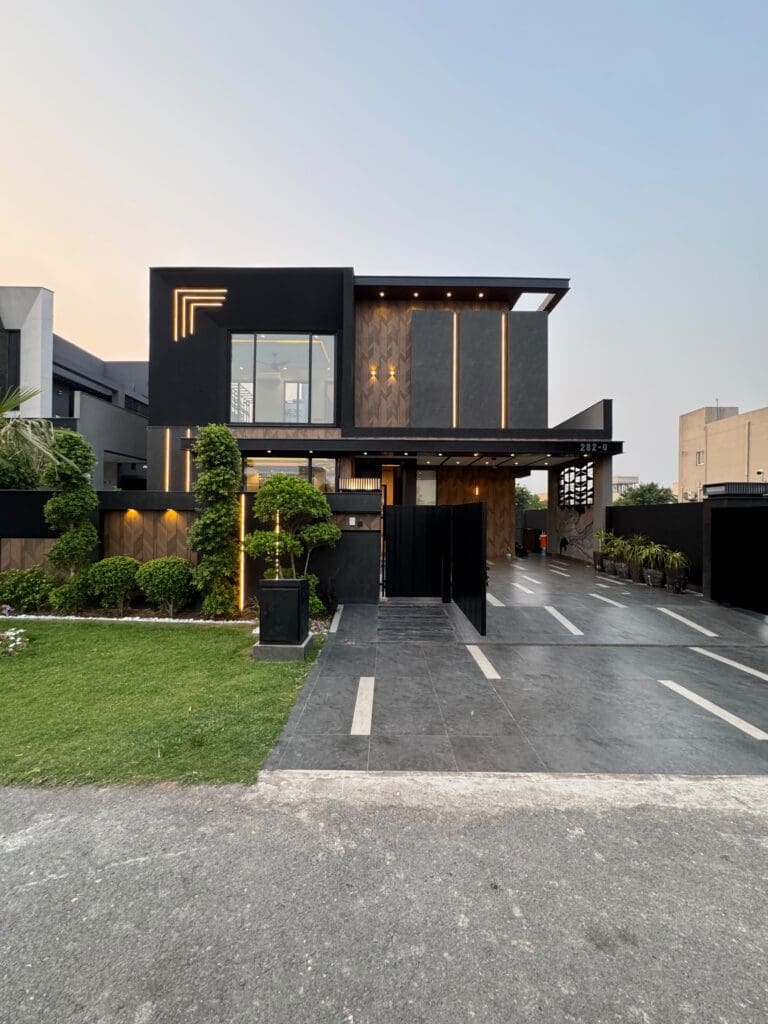 Modern house facade with sleek design
